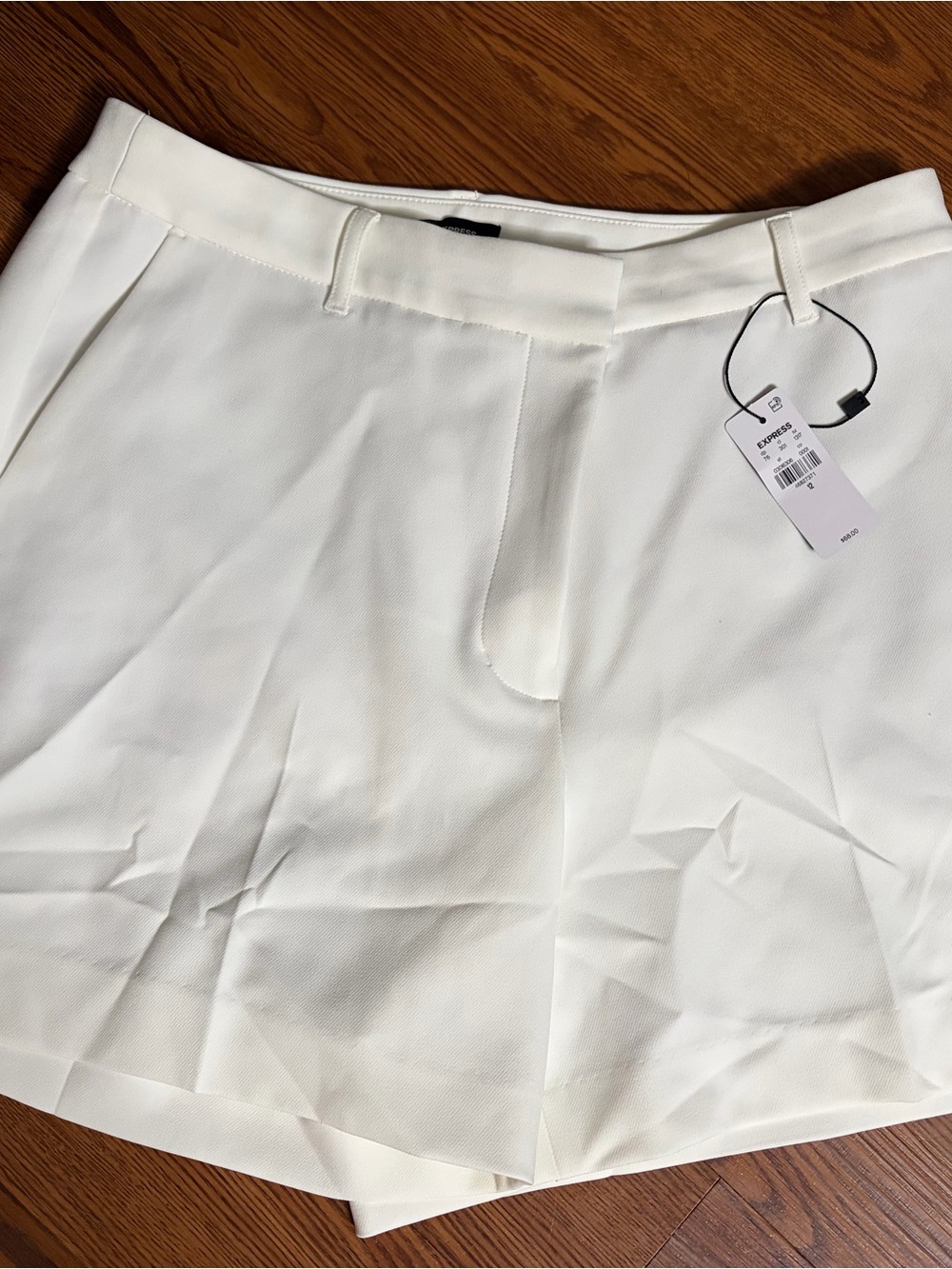 Express White High-Rise Tailored Bermuda Shorts